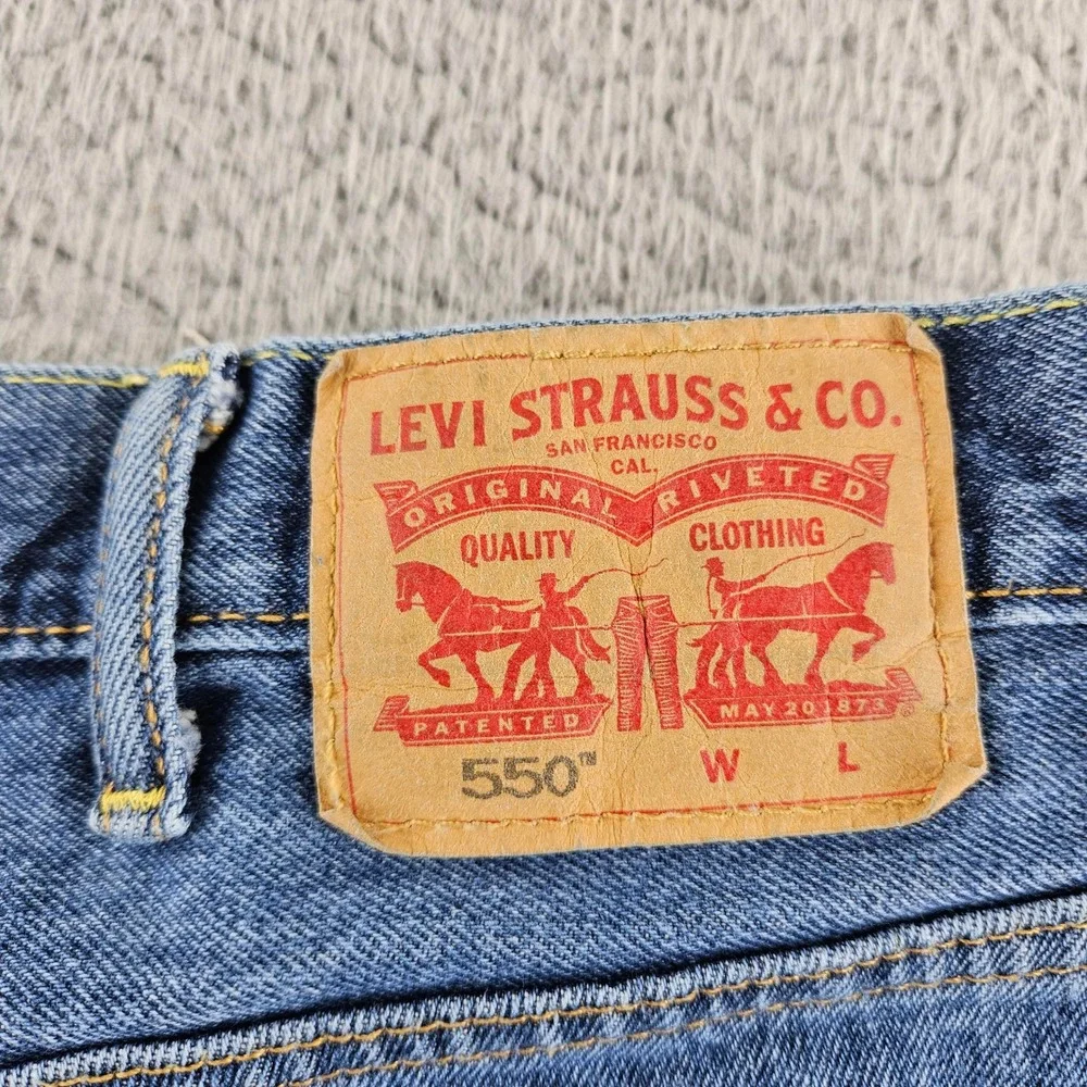 Levis 550 Jeans Mens 44x30 Blue Relaxed Fit Tapered Leg Baggy Workwear‎